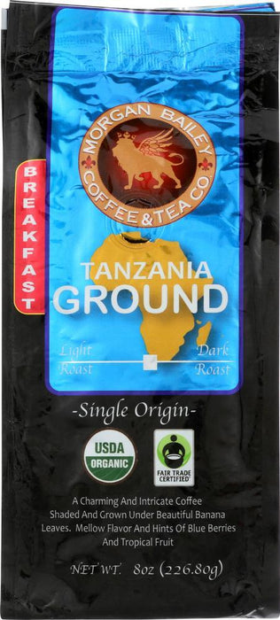 Morgan Bailey Coffee: Breakfast Tanzanian Blend, 8 Oz