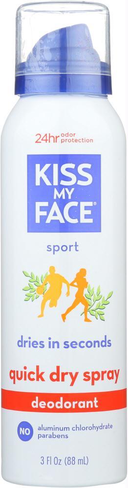 Kiss My Face: Spray Sport Deodorant, 3 Oz