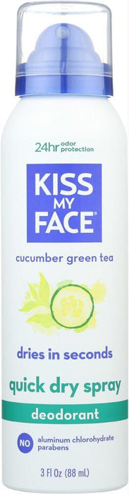 Kiss My Face: Spray Cucumber Green Tea Deodorant, 3 Oz