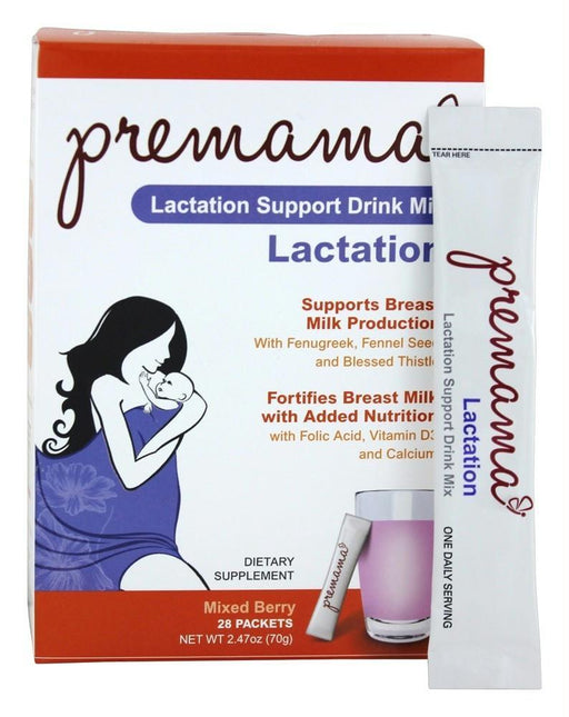 Premama: Lactation Support Drink Mix Lactation Mixed Berry 28 Packets, 2.47 Oz