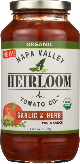 Napa Valley Heirloom Tomato Co: Garlic And Herb Pasta Sauce, 24 Oz