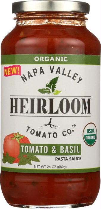 Napa Valley Heirloom Tomato Co: Pasta Sauce Tomato And Basil Organic, 24 Oz