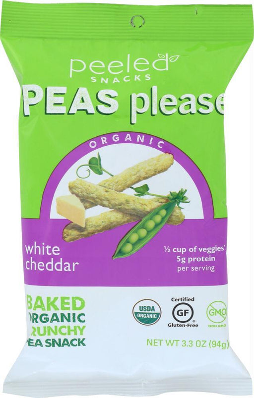 Peeled Snacks: Peas Please White Cheddar, 3.3 Oz