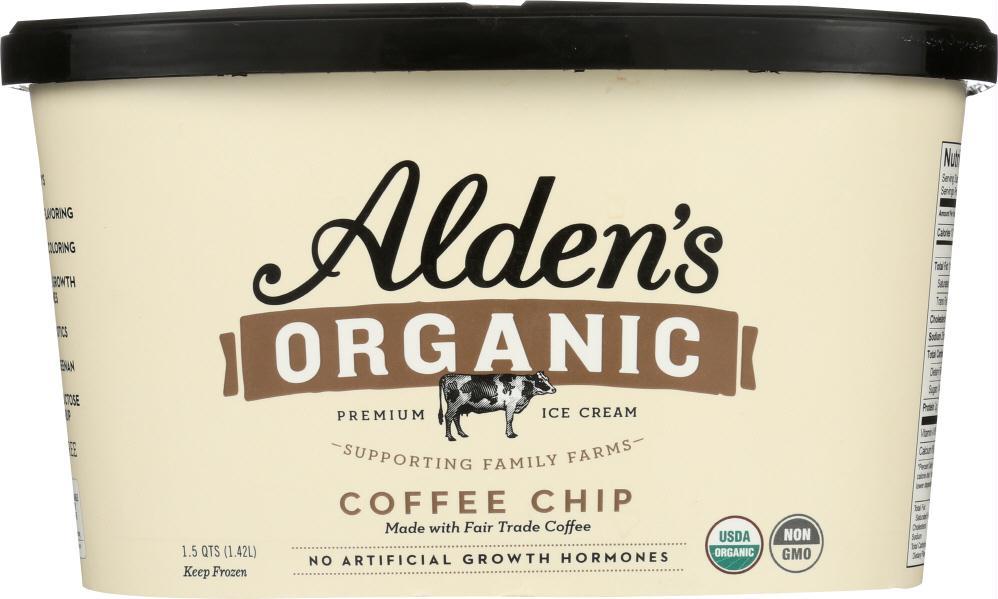 Aldens Organic: Ice Cream Coffee Chip, 48 Oz