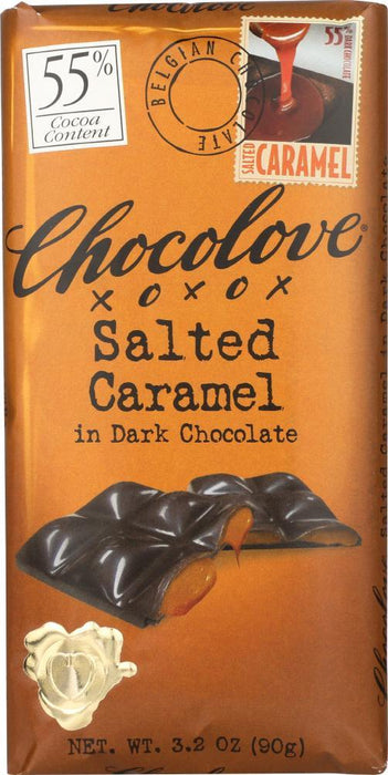 Chocolove: Dark Chocolate Caramel Bar, 3.2 Oz