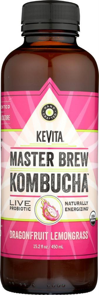 Kevita: Master Brew Kombucha Live Probiotic Drink Dragonfruit Lemongrass, 15.2 Oz