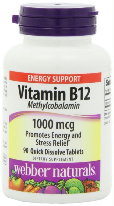 Webber Naturals: Vitamin B12 1000mg, 90 Tablets