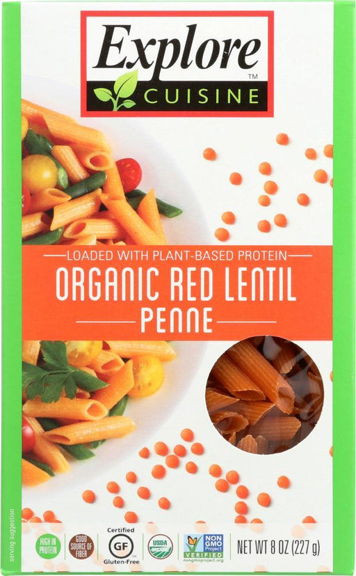 Explore Cuisine: Pasta Red Lentil Penne, 8 Oz