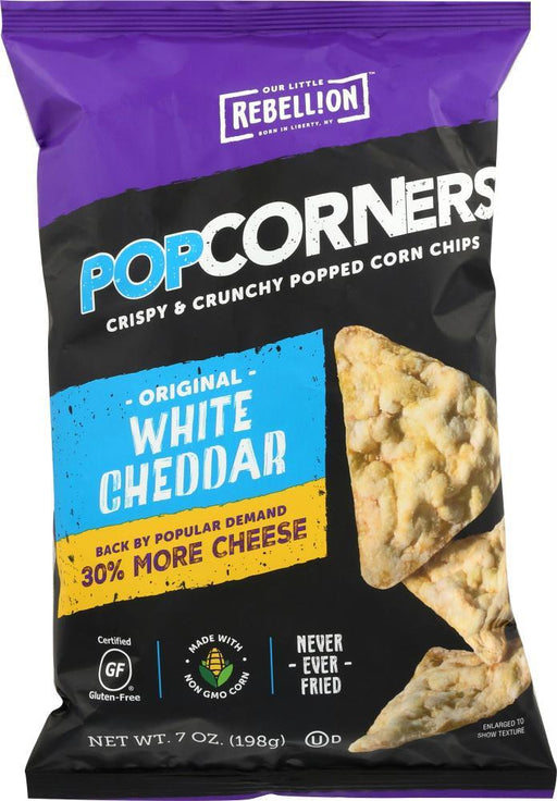 Popcorners: Corn Chips White Cheddar, 7 Oz