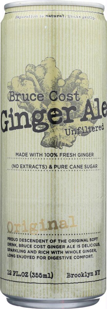 Bruce Cost Ginger Ale: Ginger Ale Unfiltered Original Can, 12 Oz