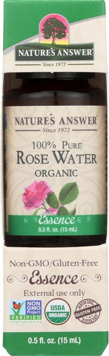 Natures Answer: Rosewater Organic Essential Oil, 0.5 Oz