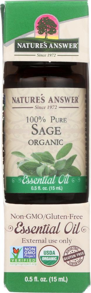 Natures Answer: Sage Organic Essential Oil, 0.5 Oz