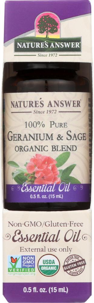 Natures Answer: Geranium Sage Organic Essential Oil,  0.5 Oz