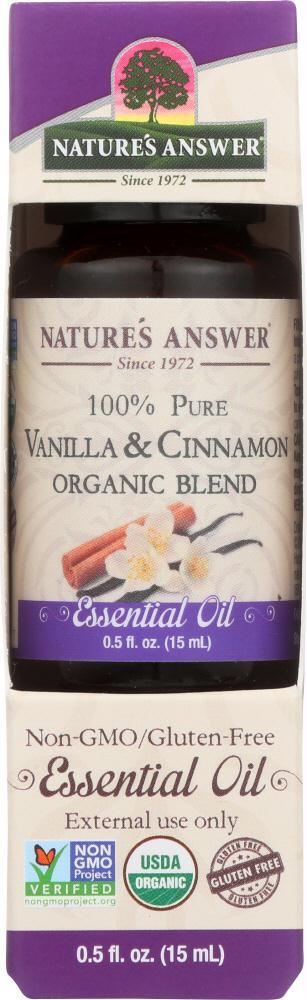 Natures Answer: Organic Essential Oil Vanilla Cinnamon Blend, 0.5 Oz