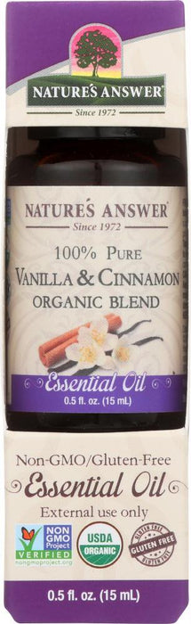 Natures Answer: Organic Essential Oil Vanilla Cinnamon Blend, 0.5 Oz