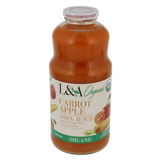 L & A Juice: Organic Carrot Apple Juice, 32 Oz