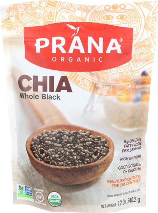 Prana: Organic Whole Black Chia Seeds, 12 Oz