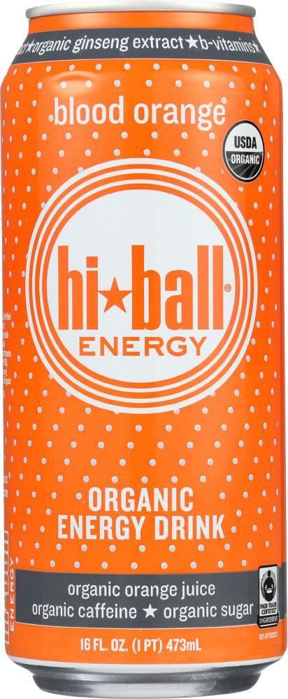 Hi Ball Energy: Blood Orange Water Organic, 16 Fl Oz