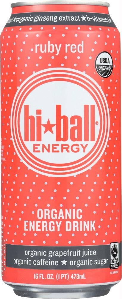 Hi Ball Energy: Red Ruby Grapefruit Water Organic, 16 Fl Oz