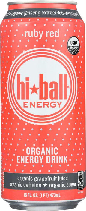 Hi Ball Energy: Red Ruby Grapefruit Water Organic, 16 Fl Oz