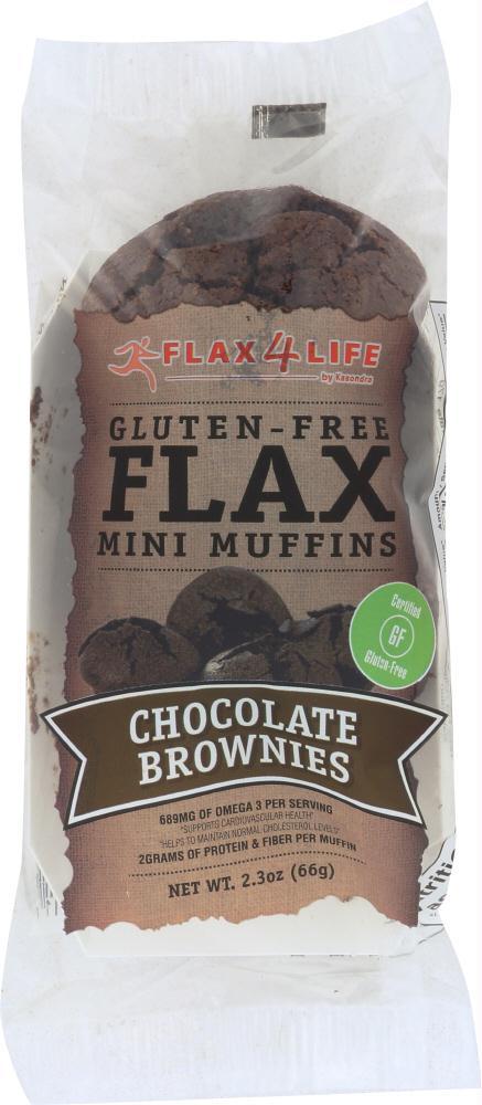 Flax4life: Gluten Free Flax Mini Muffins Chocolate Brownies Single, 2.3 Oz