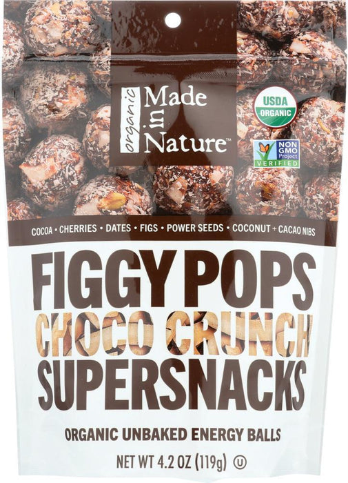 Made In Nature: Organic Choco Crunch Fig Pops, 4.2 Oz