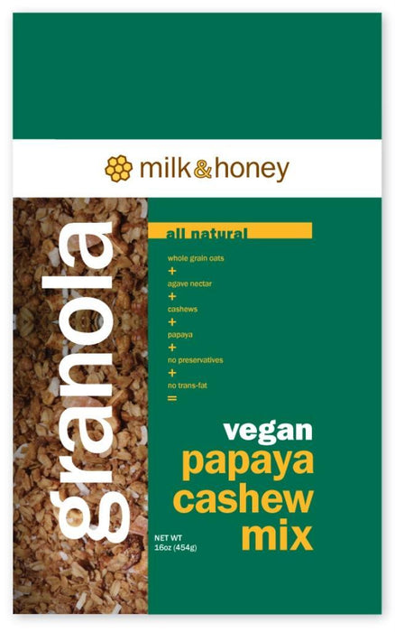 Milk & Honey: Granola Vegan Papaya Cashew Mix, 16 Oz