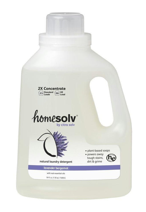 Home Solv: Natural Laundry Detergent 2x Concentrate Liquid Lavender Bergamot, 50 Oz