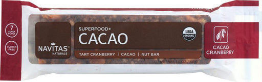 Navitas: Bar Superfood Cacao Cranberry Organic, 1.4 Oz