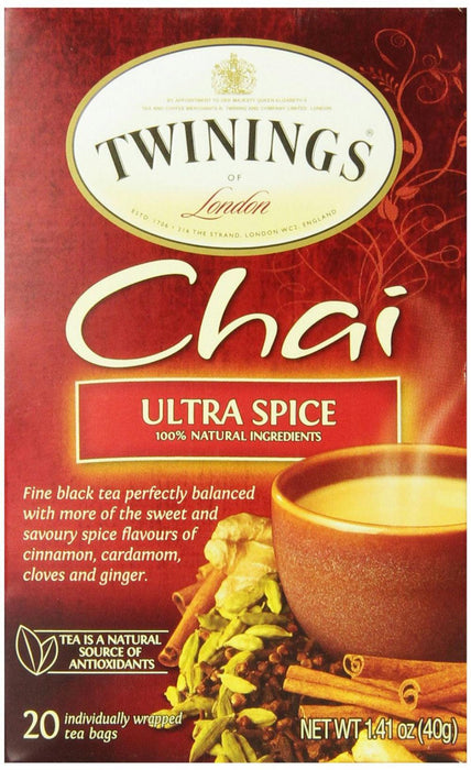 Twinings Of London: Tea Tea Chai Ultra Spice, 20 Tea Bags, 1.41 Oz