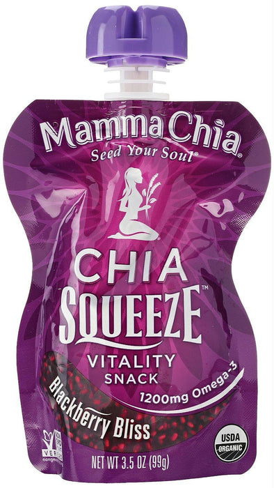 Mamma Chia: Organic Chia Squeeze Vitality Snack Blackberry Bliss, 3.5 Oz