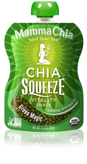 Mamma Chia: Organic Chia Squeeze Vitality Snack Green Magic, 3.5 Oz