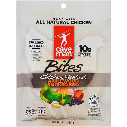 Caveman Foods: Bites Chicken Meat With Applewood Smoked 2.5 Oz