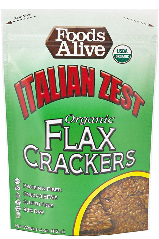 Foods Alive: Organic Flax Crackers Italian Zest, 4 Oz