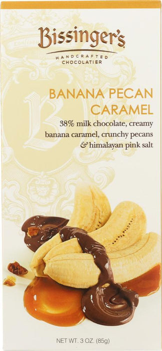 Bissingers: Banana Caramel Pecan Chocolate Bar, 3 Oz