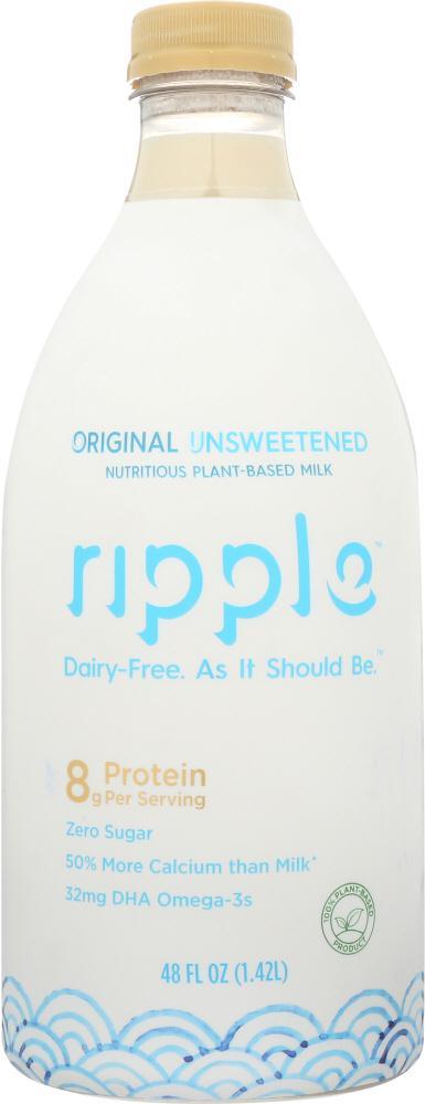 Ripple: Milk Unsweetened Original, 48 Oz