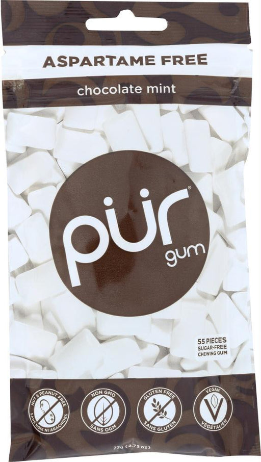 Pure Mints Gum: Gum Chocolate Mint Bag (77.000 Gm)