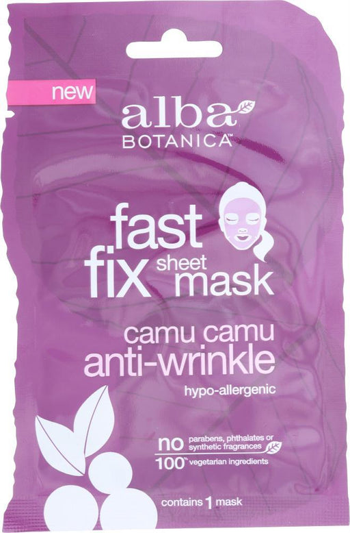 Alba Botanica: Mask Anti-wrinkle Camu Fast Fix Sheet Mask, 1 Ea