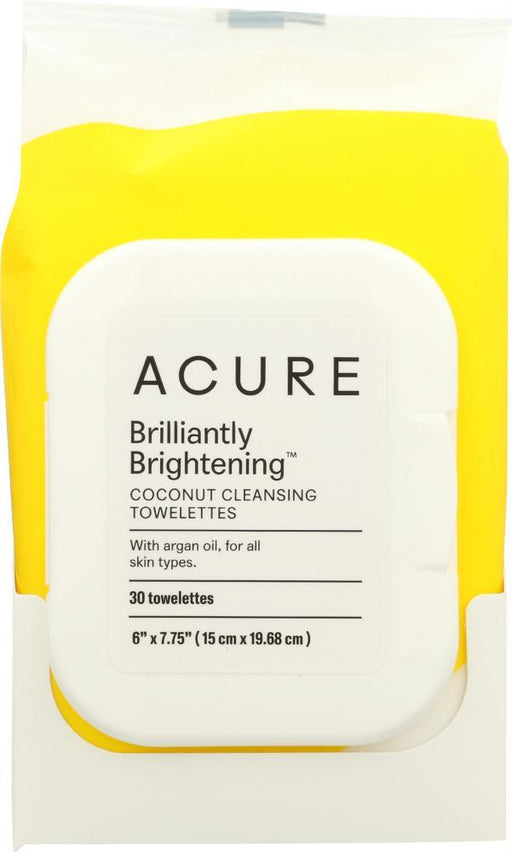 Acure: Brilliantly Brightening Coconut Cleansing Towelettes, 30 Towelettes