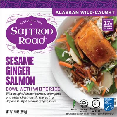 Saffron Road: Bowl Fish Sesame Ginger Salmon, 9 Oz