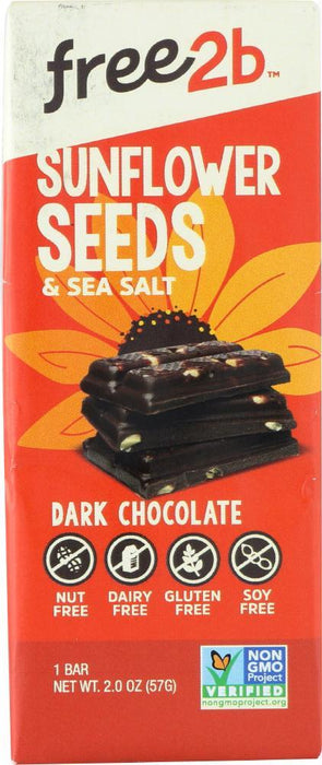 Free2b Foods: Dark Chocolate Sea Salt Sunflower Seed, 2 Oz