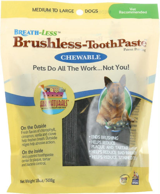 Ark Naturals: Breath-less Brushless Toothpaste Chewable Medium To Large Dogs, 18 Oz