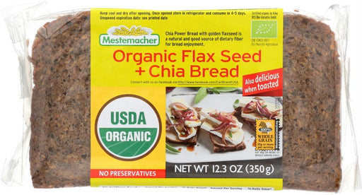 Mestemacher: Organic Flax Seed + Chia Bread, 12.3 Oz