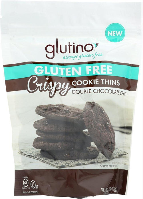 Glutino: Double Chocolate Chip Crispy Cookie Thins, 6oz