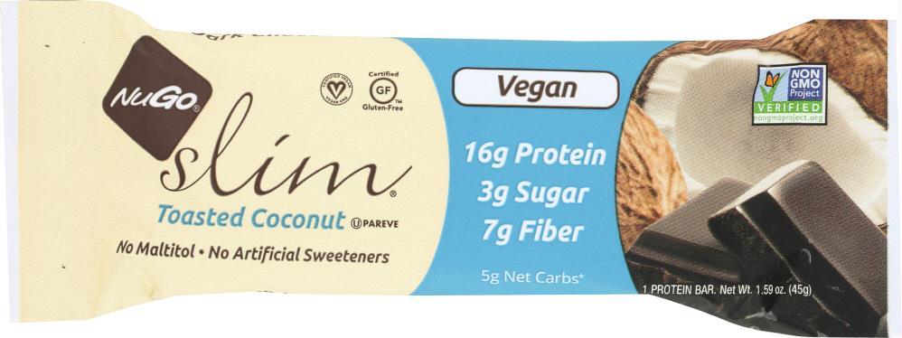 Nugo: Slim Toasted Coconut Bar, 1.59 Oz