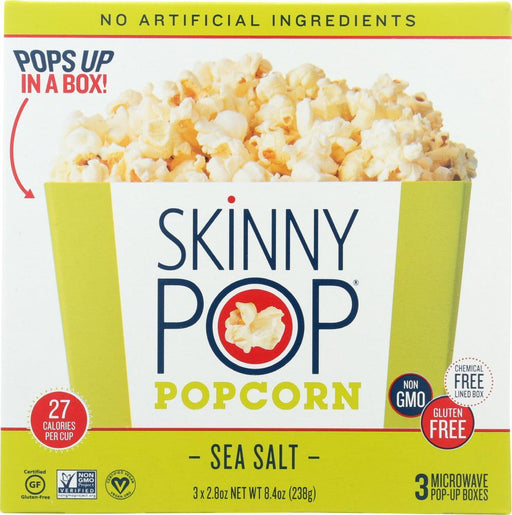 Skinny Pop: Popcorn Bowl Sea Salt Microwave 3, 8.4 Oz