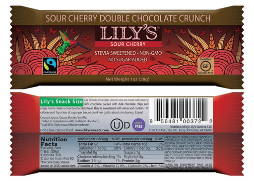 Lilys Sweets: Sour Cherry Double Chocolate Crunch, 1 Oz