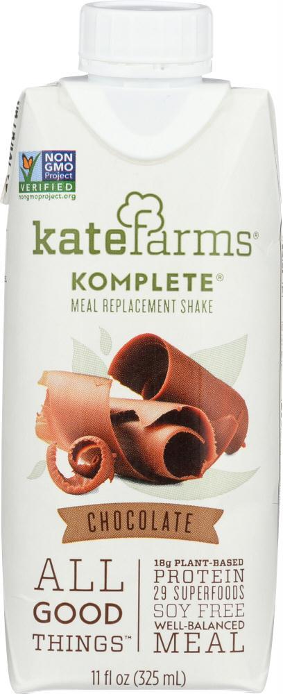 Kate Farms Komplete: Meal Replacement Shake Chocolate, 11 Oz