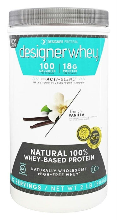 Designer Protein Whey: 100% Premium Protein French Vanilla, 2 Lb