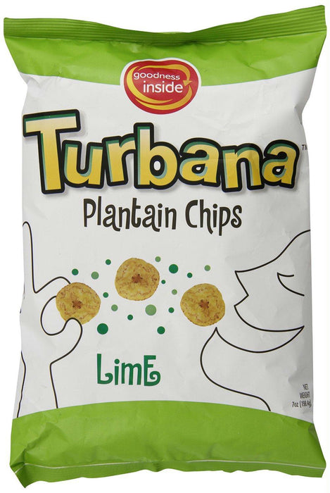 Turbana: Plantain Chips Lime, 7 Oz